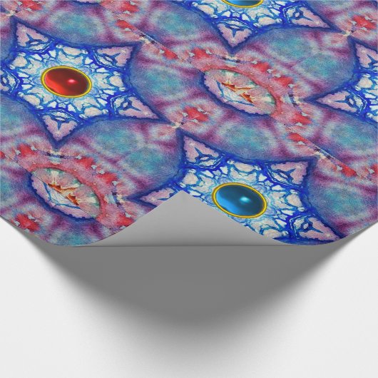 ABSTRAKTE BLAUE STARS MIT SCHINKEN GEM STONEN GESCHENKPAPIER (Ecke)