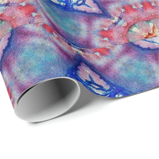 ABSTRAKTE BLAUE STARS MIT SCHINKEN GEM STONEN GESCHENKPAPIER (Rolleneckpunkt)