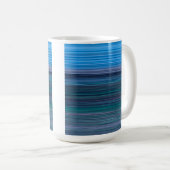 Abstrakte blaue Streifen Kaffeetasse (VorderseiteRechts)