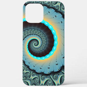 Abstrakte blaue Türkis orange Fraktal-Kunst-Spiral Case-Mate iPhone Hülle