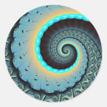 Abstrakte blaue Türkis orange Fraktal-Kunst-Spiral