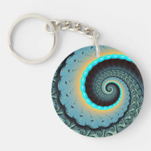 Abstrakte blaue Türkis orange Fraktal-Kunst-Spiral