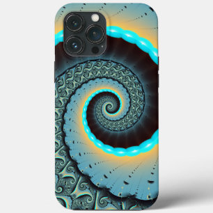 Abstrakte blaue Türkis orangefarbene Fraktal-Kunst Case-Mate iPhone Hülle