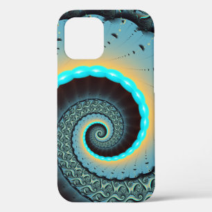 Abstrakte blaue Türkis orangefarbene Fraktal-Kunst Case-Mate iPhone Hülle