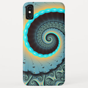 Abstrakte blaue Türkis orangefarbene Spiral-Frakta Case-Mate iPhone Hülle