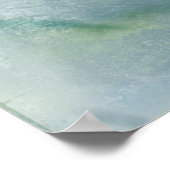 Abstrakte blaue und beige Ozeankunst Poster (Ecke)