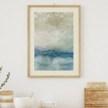 Abstrakte blaue und beige Ozeankunst