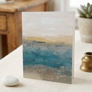Abstrakte blaue und goldene Wasserfarbenlandschaft Karte