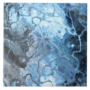 Abstrakte Blaue und Graue Marmor-Eis-Flüssigkeit-T Fliese