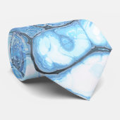 Abstrakte blaue und graue Marmorwurzel - Eisflüssi Krawatte (Gerollt)