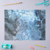 Abstrakte blaue und graue Marmorwurzel - Eisflüssi Seidenpapier (Basteln)