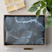 Abstrakte blaue und graue Marmorwurzel - Eisflüssi Seidenpapier (Geschenk)