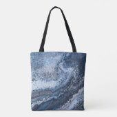 Abstrakte blaue und graue Meeresdrift Tasche (Rückseite)