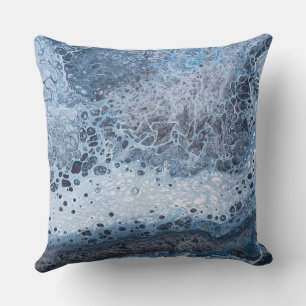 Abstrakte blaue und graue Ozeandrift Kissen