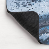 Abstrakte blaue und graue Ozeandrift Mousepad (Ecke)