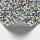 Abstrakte blaue und grüne Blätter Handwerk oder Ge Geschenkpapier (Ecke)