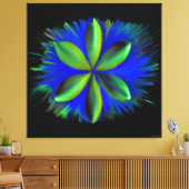 Abstrakte blaue und grüne Blüte Leinwanddruck (Insitu (Wohnzimmer))