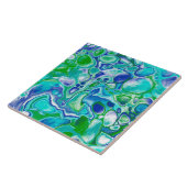 Abstrakte blaue und grüne Marmorflüssigkeit Fliese (Seite)