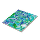 Abstrakte blaue und grüne Marmorflüssigkeit Fliese (Seite)