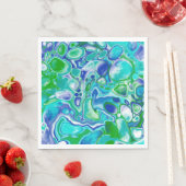 Abstrakte blaue und grüne Marmorflüssigkeit Serviette (Beispiel)