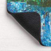 Abstrakte blaue und grüne Texturlandschaft Mousepad (Ecke)
