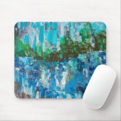 Abstrakte blaue und grüne Texturlandschaft Mousepad (Mit Mouse)