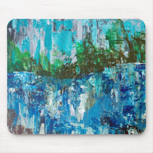 Abstrakte blaue und grüne Texturlandschaft Mousepad (Vorne)