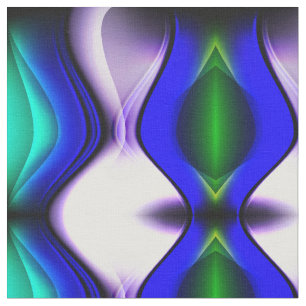 Abstrakte blaue und grüne Waves Stoff