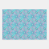 Abstrakte, blaue und lila geometrische Kacheln Geschenkpapier Set (Vorderseite 3)