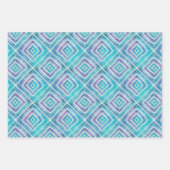 Abstrakte, blaue und lila geometrische Kacheln Geschenkpapier Set (Vorderseite 2)