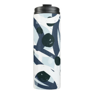 Abstrakte blaue und marineblaue Pinselstrich-Maler Thermosbecher