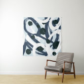 Abstrakte blaue und marinebürste Pinselstriche Wandteppich (Beispiel)