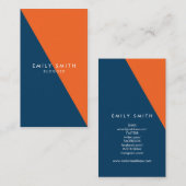 Abstrakte blaue und orange Farbblock-sozial-Medien Visitenkarte (Vorne/Hinten)