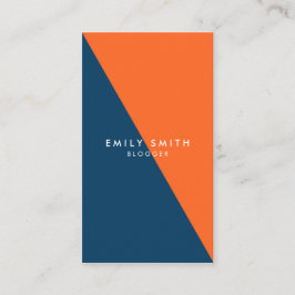 Abstrakte blaue und orange Farbblock-sozial-Medien Visitenkarte