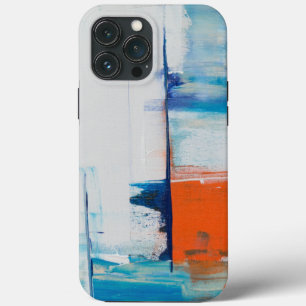 Abstrakte Blaue und Orange Moderne Kunst Case-Mate iPhone Hülle
