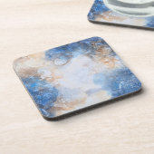 Abstrakte blaue und sandtexturierte Wolken Getränkeuntersetzer (Linke Seite)
