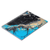 Abstrakte blaue und schwarze Malerei Notizblock (Linke Seite)