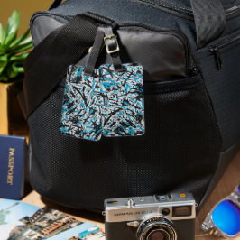 Abstrakte blaue und schwarze Pinselstriche Gepäckanhänger