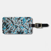 Abstrakte blaue und schwarze Pinselstriche Gepäckanhänger (Vorderseite horizontal)