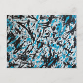 Abstrakte blaue und schwarze Pinselstriche Postkarte (Vorderseite)