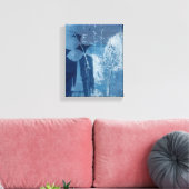 Abstrakte blaue und weiße Aquarellfolien Leinwanddruck (Insitu (Wohnzimmer))