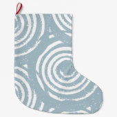 Abstrakte blaue und weiße Kreise Großer Weihnachtsstrumpf (Vorderseite)