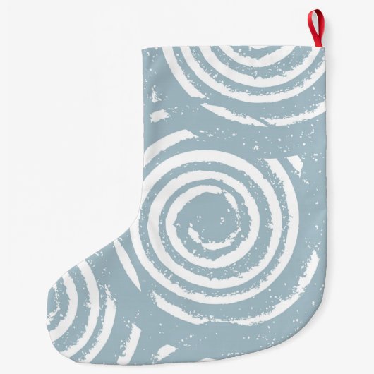 Abstrakte blaue und weiße Kreise Großer Weihnachtsstrumpf (Rückseite)