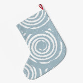 Abstrakte blaue und weiße Kreise Großer Weihnachtsstrumpf (Rückseite (Hängend))