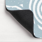 Abstrakte blaue und weiße Kreise Mousepad (Ecke)