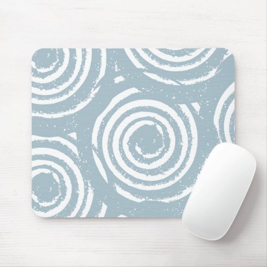 Abstrakte blaue und weiße Kreise Mousepad (Mit Mouse)