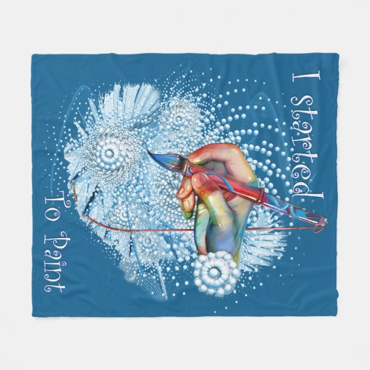 Abstrakte blaue Vibration Fleecedecke (Vorderseite (Horizontal))