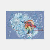 Abstrakte blaue Vibration Fleecedecke (Vorderseite (Horizontal))