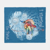 Abstrakte blaue Vibration Fleecedecke (Vorderseite (Horizontal))