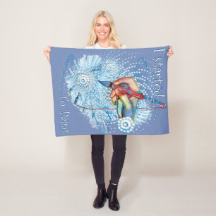 Abstrakte blaue Vibration Fleecedecke